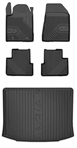 MOTOS Satz Gummifußmatten und Kofferraummatten passend für Fiat Bravo II 2007-2014 Hatchback, ohne höhenverstellbaren Kofferraumboden, ohne Subwoofer Verbessern Sie Ihren Reisekomfort mit Antirutschma
