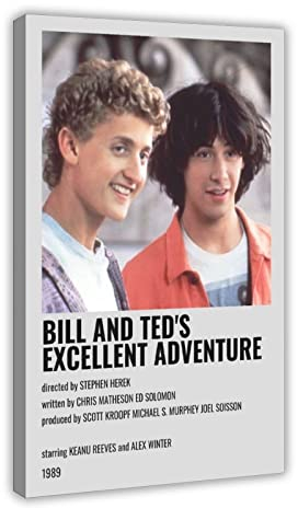 HDTS Klassisches Filmposter Bill & Ted's Excellent Adventure, Vintage-Leinwand, Wandkunst, Dekoration, Druck, Bild für Wohnzimmer, Schlafzimmer, Dekorationsrahmen: 60 x 90 cm