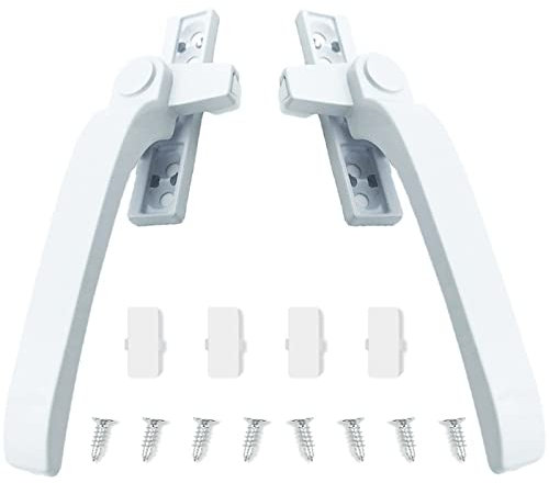 2 manijas de ventana de repuesto para izquierda y derecha, universales, herrajes para ventanas de acristalamiento blanco, puerta de ventana abatible de aluminio