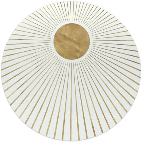 REINDERS Glasbild, Sonne, Schlafzimmer, Poster, Wanddeko, Glasbilder, Glas, Gold, Ø 50cm