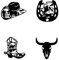 NBEADS 4 Stück Cowboy-Thema Holz Wanddeko, Cowboyhut Hufeisen Holzwandkunst Rustikale Westliche Wandbehang Zeichen Hohle Wandkunst Skulptur Für Zuhause Wohnzimmer Büro Hotel Dekor Einzugsgeschenk