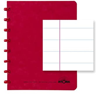 ATOMA Notizbuchsystem - Traditional Colors Cardboard - A5 - rot - Liniert