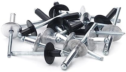 Selbststopfender Pop-Blindniet mit großem Flansch und offenem Ende, dekorative Befestigungsnägel for Bleche, Automobile und Möbel (Size : Silver-M5 (40Pcs), Color : 6.4mm)