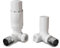 UK Radiators White Thermostatic Radiator Valve 10mm Corner Lockshield Valve in White Color and Gloss Finish - Classy and Modern Design 1/2 x 10mm Corner Radiator Valve