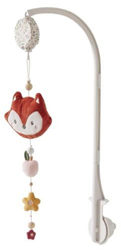 VERTBAUDET Mobile mit Musik Fuchs – Blumen, Essential, weiß, bedruckt