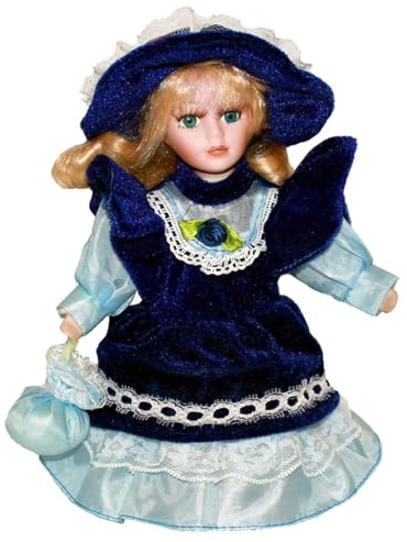 PENGXX Bambola di porcellana vittoriana principessa rinata bambola con abito casa rurale decorativo bambola di ceramica festa festa tavolo decors