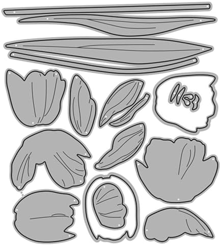 STOBOK 1 Blatt Stanzform Aus Metall Metall Gestanzt Tulpenschnittschablonen Vorlage Für Papierblumen Stanzformen Für Einladungskarten Prägestempel Eisen Blumenmodell Bilderrahmen 3D