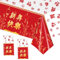 2 Stück Tischdecke Chinesische Neujahr Deko 2025,Silvester Deko 2025 Tischdecke,Tischdecke Happy New Year,Chinesisches Neujahr 2025 Tischdecke für Chinesische Neujahr Tischdekoration Party Zubehör