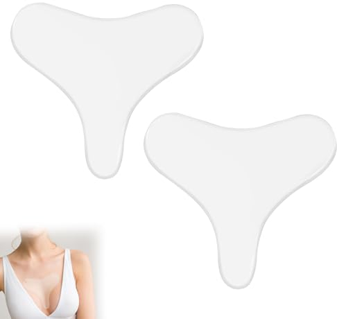 Dekoltee Pads Antifalten,2 Stuck Dekollete Pad,Anti Falten Pflaster,Wiederverwendbare Hautverträgliche Silikon Pads für Frauen Gegen Brustfalten,Anti-Aging,Feuchtigkeitsspendende Hautstraffung