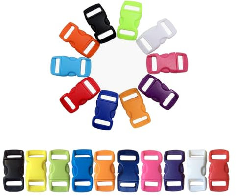 Zasiene Seitliche Freigabe Mini Schnallen 50 Stück - Klickverschluss Steckschließer Steckverschluss in Verschiedenen Farben - Steckschnallen Mit Seitlicher Entriegelung