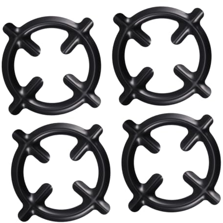 Homoyoyo 4pcs Cast Iron Pot Stand for Gas Stove, Coffee Pot Burner Rack, Wok Support Ring Stove Plate Trivet for Kitchen Gas Hob