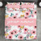 WEQEER Personalisierte Bettwäsche mit Name Text, Individueller Retro Blumen Bettbezug mit Text, 3D Drucken Rose Bettbezug, Personalisiert Geschenke für Partner Familie (Single 135x200CM)