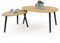 IDMarket - Lot de 2 Tables Basses gigognes Gaia Bois et Pieds Noirs scandinave