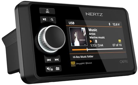 Hertz CAPRI H100 – Sorgente multimediale Marine con Bluetooth, USB, Streaming Audio ad alta risoluzione