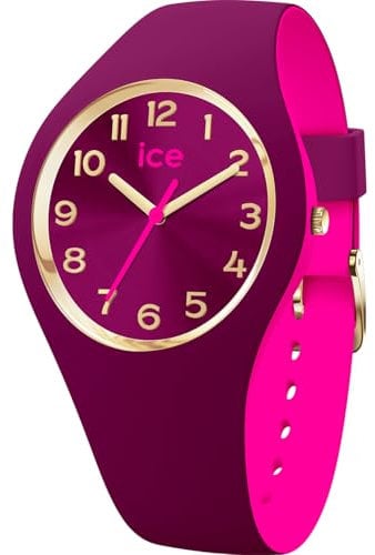 ICE-WATCH - Ice Duo Chic Burgundy Pink - Montre Rouge pour Femme avec Bracelet en Silicone - 023276 (Small)