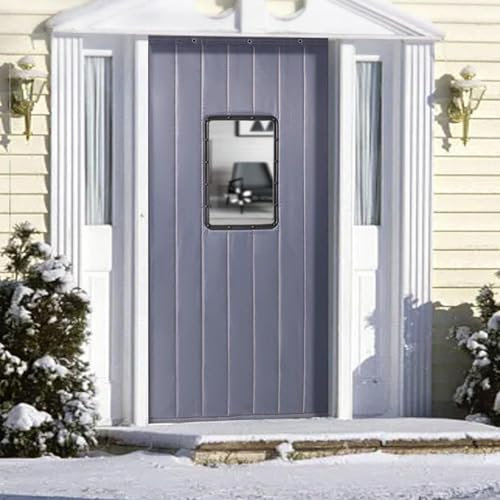 Rideau de Porte Isolant Thermique en Coton,Rideau de Porte Épaississant d'hiver Magnétique, Anti Froid,Oxford Imperméable Coupe-Vent Rideau en Coton pour Porte D'entrée (150x270cm)