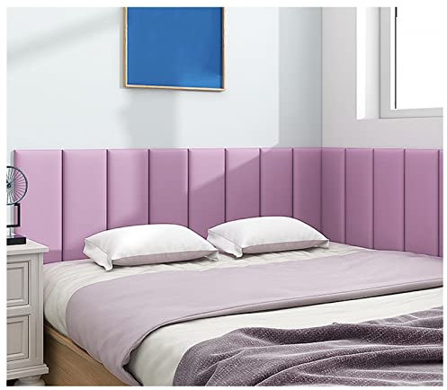 Purple Peel and Stick 3D Upholstered Wall Panel for Bedroom Anti Collision Self Adhesive Sponge Wall Sticker Easy to Assemble 160x50cm