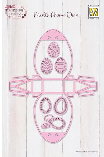 Nellie's Choice Stanzschablone Geschenkbox Osterei für Ostern - 8 Wrapping Dies von 6,5 x 8,5 x 2 cm geignet für Stanzmaschine - Bastelzubehör für Karten Basteln, Geschenkschachteln, Osterngeschenke