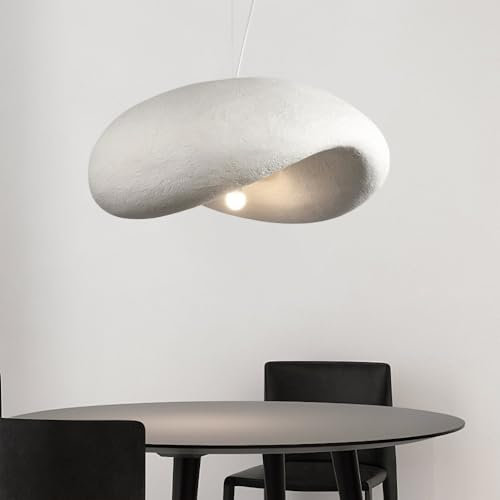 YKSJDFH Kreative Neue japanische Pendelleuchten, Wabi-Sabi-Grau-Kronleuchter, italienische Moderne Pendelleuchten, E27 und verstellbare Schnur, Deckenhängelampen für Schlafzimmer, Küche, Esszimmer