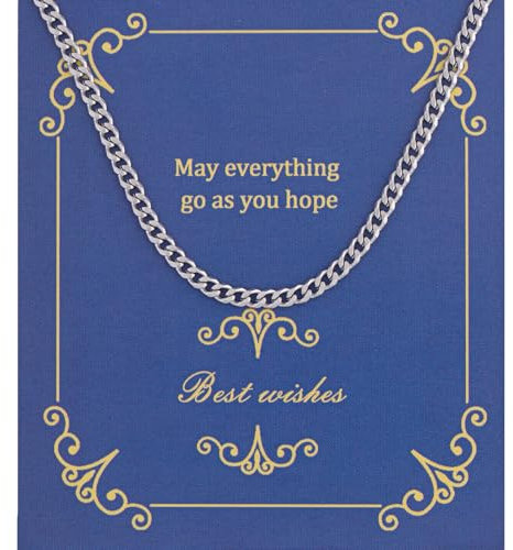 Sahoottie Silberkette Herren 46cm Lang 3mm Breit Panzerkette Herren Kubanische Edelstahl Kette Männer Halskette Jungen Edelstahlkette Männer Hip-Hop Kette