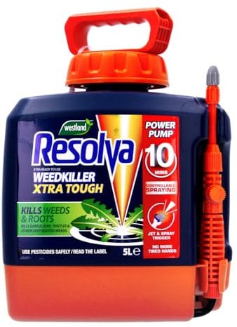 Resolva Pro Weedkiller Xtra Tough 5L Power Pump Ready to Use Kills Weeds and Roots