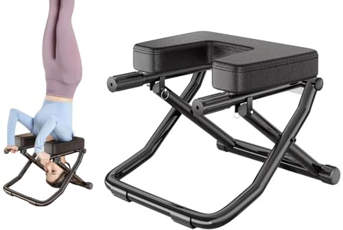 Taburete de inversión para yoga, silla de banco invertido, equipo de fitness, entrenador de ayuda para aliviar el estrés, la fatiga, entrenamiento muscular, soporte de pared boca abajo