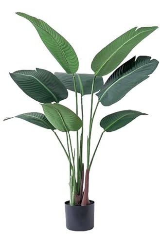 Bananenbaum Kunstpflanze Im Topf Groß Künstliche Pflanzen Plastik Palme Fake Plant Kunstpalme Palmenpflanze Deko Für Indoor Outdoor Dekoration(120cm/3.9ft)