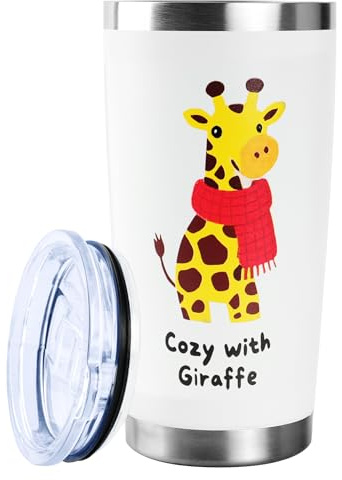 TOONGEEN Giraffe Gifts for Women, 20oz Stainless Steel Giraffe Travel Mug | For Animal Giraffes Lovers, Cute, Birthday Gifts, Xmas Gifts, Keep Hot 6 Hours, Cold 12 Hours, Food Grade, Large Capacity