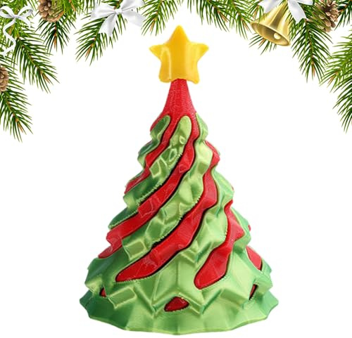 3D Printed Christmas Tree Decoration Collection Stylish, 3D Printing Stackable Tree Anti-Stress for Apartment Office Classroom Bedroom Living Room Boys Girls and
