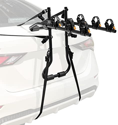 COSTWAY Porte-Vélo Arrière 3 Vélos Pliable avec Longueur et Angle Réglables | Transporteur Automobile pour 3 Vélos, Capacité 45kg, Compatible avec Hayons SUV, Montage Facile