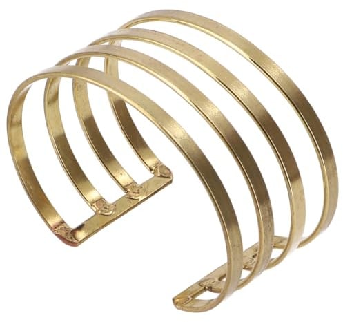 GURU SHOP Breiter Boho Armreifen, Ethno Armspange - Gold