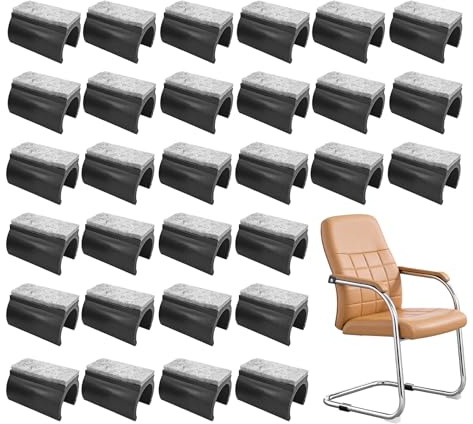 30 Stück Stuhlgleiter Freischwinger, 25mm Filz Klemmgleiter Bodenschoner | Filz, Klemmschalengleiter Möbelgleiter Filzgleiter für Schwingstühle zum Schutz vor Kratzern und Lärm