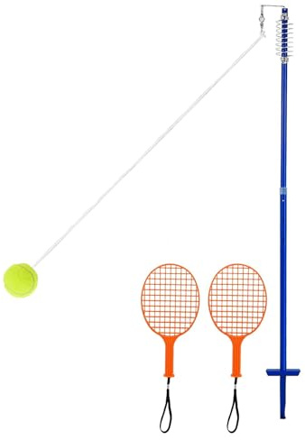 LIFEZEAL Twistball Set, Twist Ball Set mit 2 Schlägern & 1 Ball, Tennis Trainer Spiel Swingball mit 3 höhenverstellbare Stufen, Gartenspiele Set für Kinder & Erwachsene