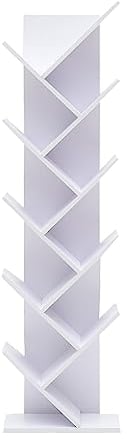 Rebecca Mobili Estantes para Libros Blanco, Estante Moderno, 10 estantes, Madera MDF, para Estudio Oficina hogar - Medidas: 160 x 44,5 x 22 cm (AxANxF) - Art. RE4584