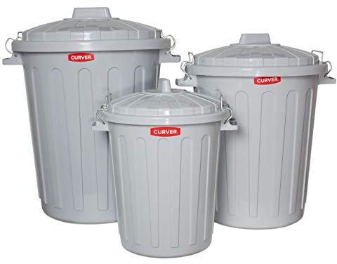 Curver Abfalltonne mit Deckel, grau, Inhalt: 70,00 Liter