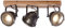 BRILLIANT Lampe Carmen Wood Spotbalken 3flg burned steel/holz | 3x PAR51, GU10, geeignet für Reflektorlampen (nicht enthalten) | Köpfe schwenkbar