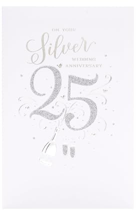 UK Greetings 25th Wedding Anniversary Card for A Special Couple - Silver Design - Thinking of You Range