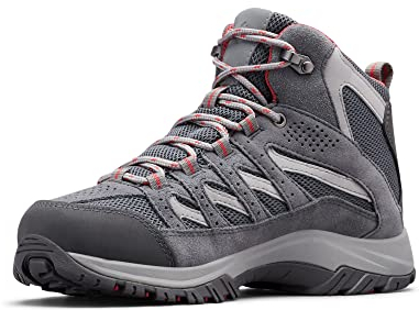 Columbia Crestwood Mid WP wasserdichte Wanderstiefel für Damen, Grau (Graphite x Daredevil), 39 EU