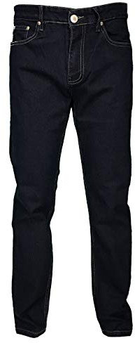 Vaqueros de hombre con 5 bolsillos vaqueros regulares Fit pierna recta elástica cintura alta Scuro 54