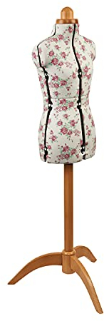 Sewing Online Verstellbare Schneiderpuppe Rosenknospe Mit Holzständer 8-Teilige | Zierlich (XS) [Größe EUR 34 bis 38]