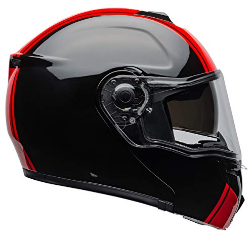 Bell SRT Modularer Street Motorradhelm (Ribbon Helm, schwarz/rot, Größe M)