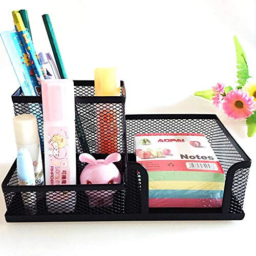 BE-TOOL Black Mesh Pen and Pencil Holder,1Pc Multifunctional Desk Organisers Stylish and Convenient Accessories Pen Pot Storage of Pen,Notbook,Mobile Phone