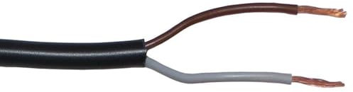 Lumonic 50m FLRYY Câble de véhicule 2x0,50mm² Noir | 2 Fils | Câble de remorque | câble Automobile multiconducteur | Résistant aux huiles et aux carburants, Ignifuge | Basse Tension