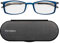 ThinOptics Brooklyn Lesebrille 2.50 Blau Rahmen mit Milano Magnet-Etui - Kompakte Lesebrille 2.50 Stärke