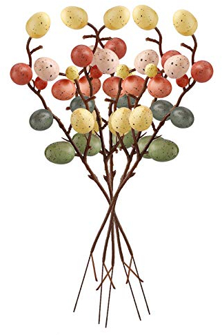 LIDEBLUE Osterei, bunte Ostereier, Zweige, Ornamente, künstliches Ostereier, Baum für Zuhause, Urlaub, Party, 5 Stück