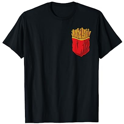 Junk Food Fast Food Chips Pommes frites in einer Tasche T-Shirt