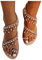 Dasongff Sandales Plate été Femmes Bohème Tongs Plage Chaussures Nu-Pieds Mode avec Perles Claquette Piscine Semelle Confortable Léger Nu Pieds pour Femme de Mariee Dentel Mode