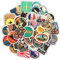 50 Stück Vintage Reise Etiketten Aufkleber Vinyl Koffer Gepäck Sticker Set für Skateboard Laptop Gitarre Computer Auto Motorrad ,Wasserfeste Aesthetic Retro Stil Aufkleber für Erwachsenen Kinder