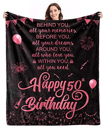 50. Geburtstag Geschenke für Frauen Lustige Decke 1972 für 50 Jahre alte Frau 50. Geburtstag Überwurf Ideen 50 Geburtstag Dekorationen für Frauen Sie Ihn Frau Schwester Mutter Freunde Großmutter 152,4