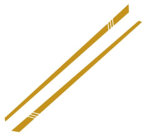 2 Stück Auto Karosserie Seitenaufkleber Universal Sports Racing Streifen Grafik Aufkleber Vinyl Auto Seitenaufkleber Sportstreifen Aufkleber Dekoration Zubehör für Auto,LKW, SUV, Geländewagen,Gold